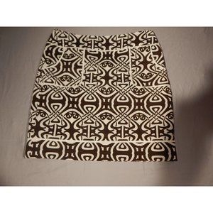 Ann Taylor  Size 8P Brown/White Geometric Print Skirt